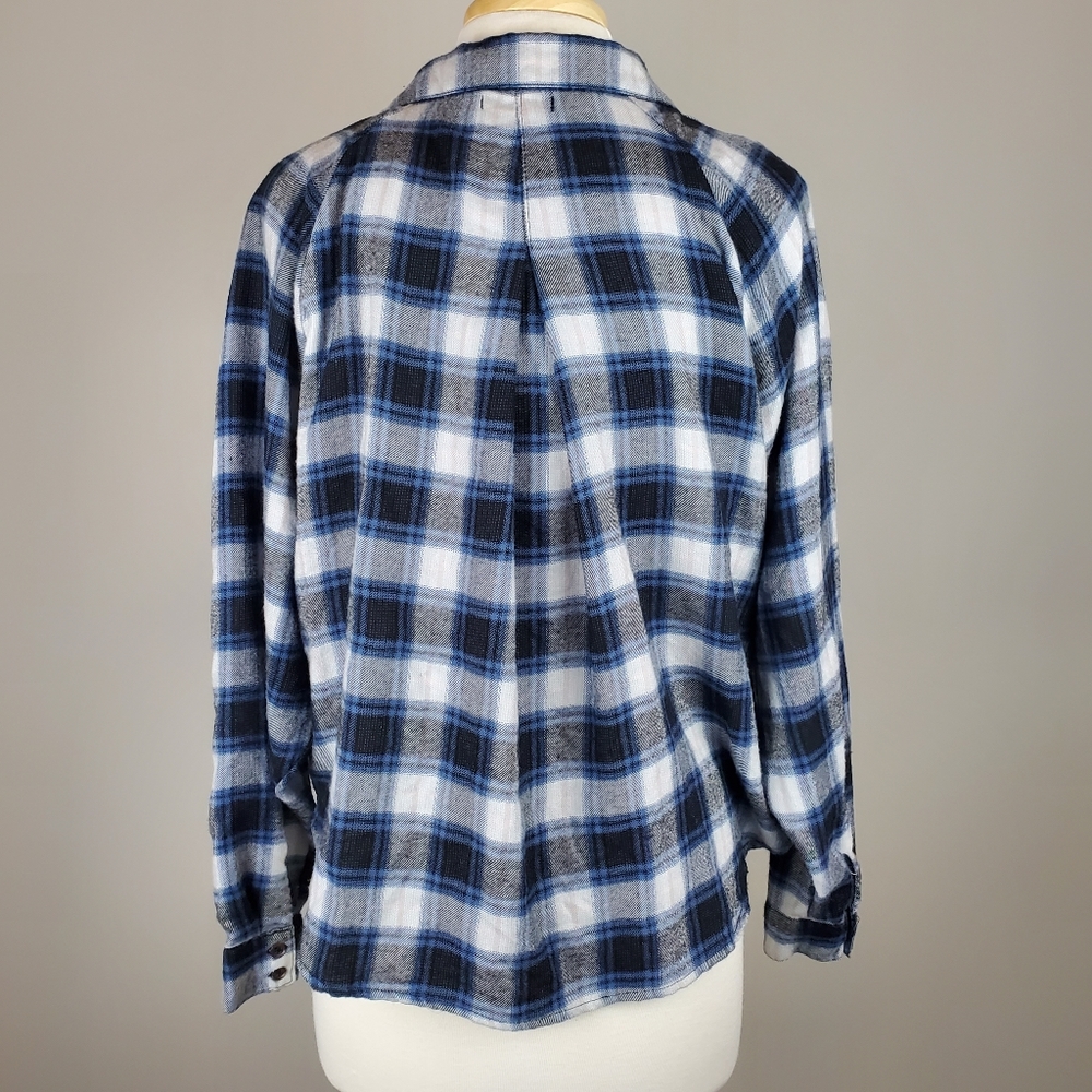 BDG Open Tie Front Plaid Flannel - Picture 2 of 6